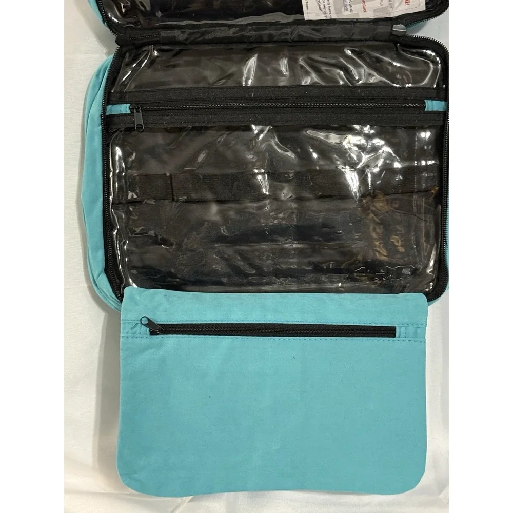 B&C Large Travel Hanging Organizer Bag Turquoise Cosmetic Multi-pocket Bag